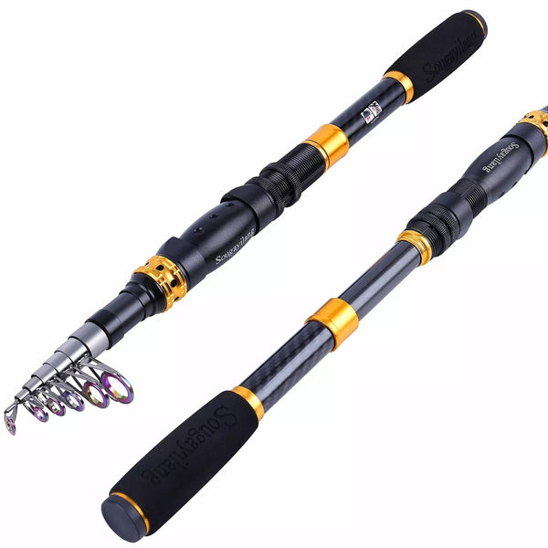 Fishing Pole 2.1m/6.89ft Collapsible Rods Carbon Fiber Telescopic Fishing  Rods