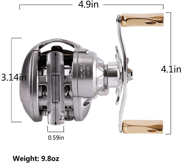 1pc Fishing Reel High Fishing Wheel 7:1 Gear Ratio Magnetic Brake System  Ultralight Fishing Reel (Left Hand) 