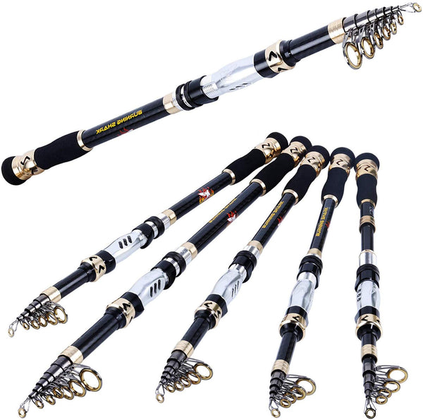 Fishing Pole Fishing Rod and Reel Combos Set, Carbon Telescopic Fishing Rod  Kit Ultra-Light Travel Rod Fishing Rod with Reel Combo Fishing Rods (Color  : Rod with Reel, Length : 2.7 m) 