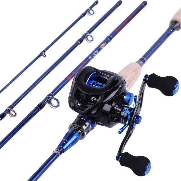 Sougayilang Fly Fishing Rod and Reels Combo 4 Section Carbon Fiber