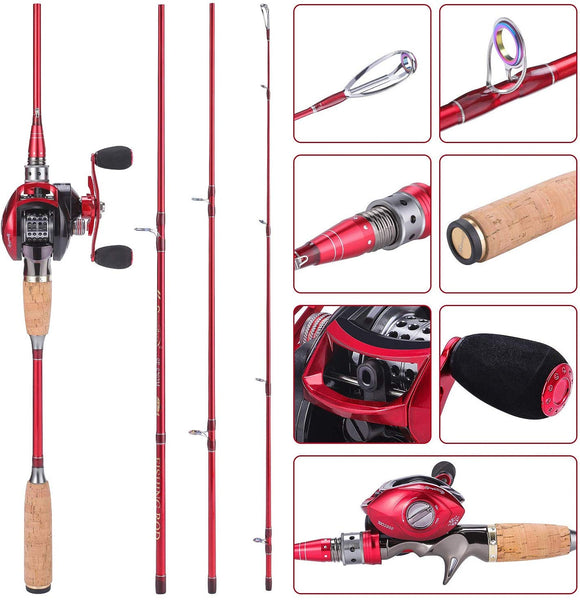 Sougayilang Fishing Rod and Reel CombosCarbon Fiber 2-Piece Fishing Rod- Baitcasting Combo-5.9ft-Left Handed - Price History