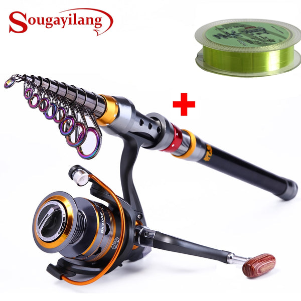 Sougayilang Spinning Fishing Rod / Reel Combos Portable Telescopic
