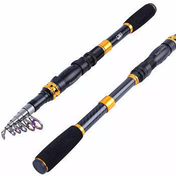 Cheap SOUGAYILANG Telescopic Fishing Rod 1.8m-3m Carbon Fiber Spinning  Fishing Rod for Travel Outdoor Sea Fishing Rod Tools